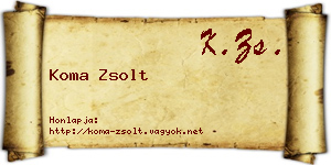 Koma Zsolt névjegykártya